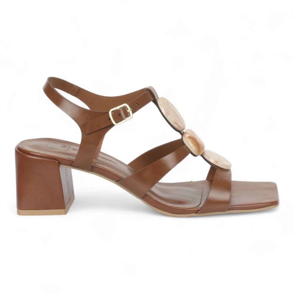 NEW BRUNO MENEGATTI women's mabel t strap sandal in brown